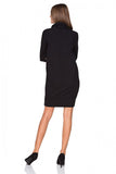 Knitted Sweatshirt Dress with Double Turtleneck Design
