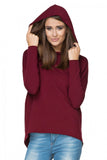 Knitted Sports Kimono Sweatshirt with Hood and Long Sleeves