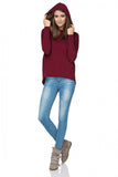 Knitted Sports Kimono Sweatshirt with Hood and Long Sleeves