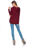 Knitted Sports Kimono Sweatshirt with Hood and Long Sleeves