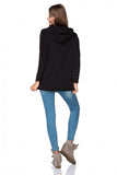 Knitted Sports Kimono Sweatshirt with Hood and Long Sleeves