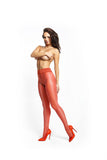 Silky Lace-Trimmed Women's Tights with Intimate Cut-Out
