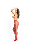 Silky Lace-Trimmed Women's Tights with Intimate Cut-Out