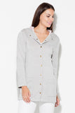 Hooded Jacket with Decorative Press Studs and Pockets