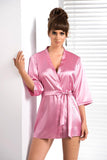 Elegant Satin Classic Robe with 3/4 Sleeves and Belt