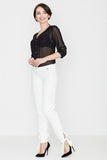 Elegant Long Leg Pants with Decorative Bow Detail