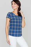 Retro Checkered Loose Short Sleeve Blouse for Versatile Style