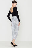 Elegant Retro Check Trousers with Elevated Waist