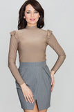 Asymmetrical Pencil Skirt with Front Opening Accent
