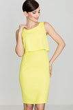 Fitted Back-Zip Dress with Split Skirt