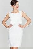 Fitted Unlined Dress with Back Zip and Split Skirt