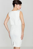 Fitted Unlined Dress with Back Zip and Split Skirt
