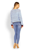 Chic Unbuttoned Jacket with Contrasting Piping