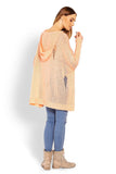 Puffy Hooded Sweater with Decorative Holes - Oversized Style