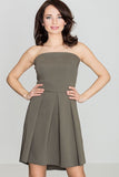 Feminine Romantic Dress with Corset Top and Flared Skirt