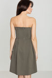 Feminine Romantic Dress with Corset Top and Flared Skirt