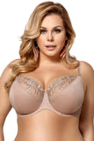 Elegant Embroidered Soft Bra with Cleavage-Enhancing Cups