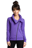 Comfortable High Collar Sports Sweatshirt with Zipper