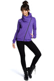 Comfortable High Collar Sports Sweatshirt with Zipper