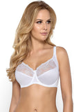 Elegant Soft Bra with Shiny Fabric and Embroidery Details