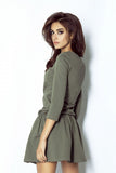 Sporty Cotton Dress with Flared Bottom and Drawstring
