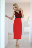 Elegant Long Lace-Trimmed Slip Dress for Special Occasions