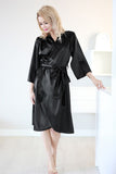 Elegant Satin Housecoat with Flattering Design and Belt