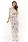 Elegant Strapless Sleeveless Maxi Dress with Elastic Waist