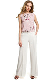 Wide Leg Trousers with Pockets and Front Zip Closure