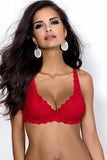 Elegant Lace Padded Bra with Satin Bow Detail
