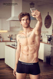 Classic Black Men's Close-Fitting Boxers with Logo Band