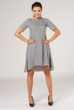 Quilted Grey Everyday Dress with Extended Back