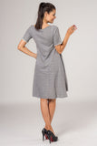 Quilted Grey Everyday Dress with Extended Back