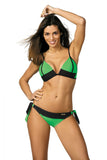 Elegant Push-Up Bikini with Intriguing Two-Fabric Design
