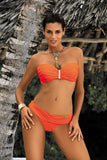 Elegant Bardot Swimsuit with Push-Up and Detachable Straps
