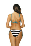 Feminine Floral Two-Piece Swimsuit with Ties and Fringes