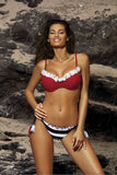Feminine Floral Two-Piece Swimsuit with Stylish Ties