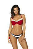 Feminine Floral Two-Piece Swimsuit with Stylish Ties