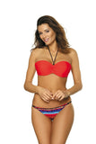 Chic Two-Piece Swimsuit with Push-Up Bardot Style