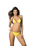 Tropical Two-Piece Bikini with Tied Bra and High Waist Bottoms
