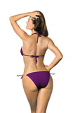 Tropical Two-Piece Bikini with Tied Bra and High Waist Bottoms