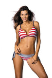 Nautical-Inspired Striped Two-Piece Swimsuit Set