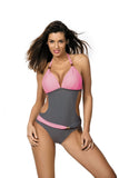 Elegant Monokini Swimsuit with Shaping Cups & Brooches