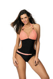 Elegant Monokini Swimsuit with Shaping Cups & Silver Accents