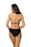 Elegant Monokini Swimsuit with Shaping Cups & Silver Accents