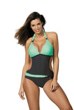 Elegant Monokini Swimsuit with Shaping Cups & Silver Accents