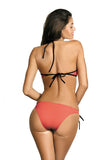 Feminine Two-Piece Swimsuit with Push-Up and Jeweled Rings