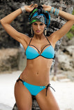Tempting Two-Piece Swimsuit with Push-Up and Jeweled Rings