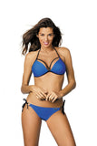 Feminine Two-Piece Swimsuit with Push-Up Bra and Rings