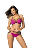 Elegant Two-Piece Swimsuit with Push-Up and Jeweled Rings
